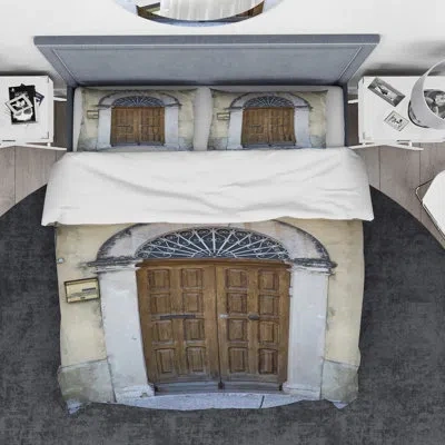 Design Art Designart Door In Sicily Duvet Cover Set In Brown;white