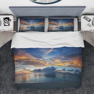 Design Art Designart Exotic Colorful Maldives Duvet Cover Set In Blue