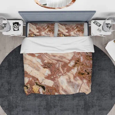Design Art Designart Gem Onyx Closeup Duvet Cover Set In Brown