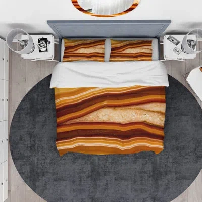 Design Art Designart Geode Chrystal Duvet Cover Set In Brown