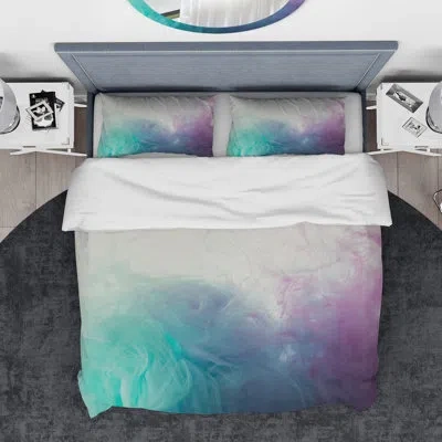 Design Art Designart Ink Composition Duvet Cover Set In Blue;pink