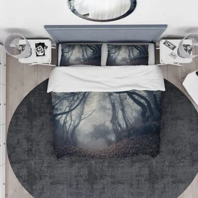 Design Art Designart Path In Autumn Duvet Cover Set In Green