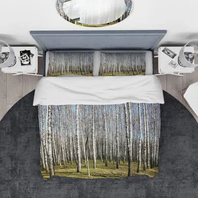 Design Art Designart Sunny November Day Duvet Cover Set In White