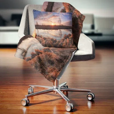 Design Art Designart 'sunrise Above Spring River' Landscape Photo Pillow Cover & Insert