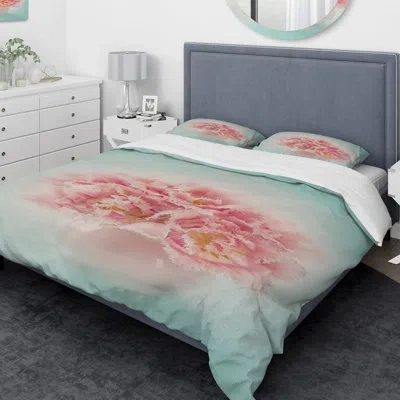 Design Art Designart Vase Photography Duvet Cover Set In Pink