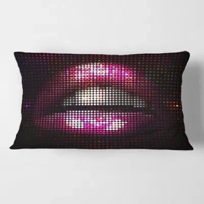 Design Art Detail Of Pixellated Lips Rectangular Pillow Cover & Insert