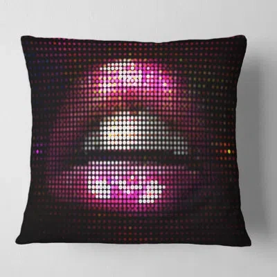 Design Art Detail Of Pixellated Lips Square Pillow Cover & Insert