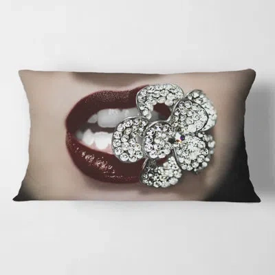Design Art Detail Of Sexy Woman Lips Rectangular Pillow Cover & Insert