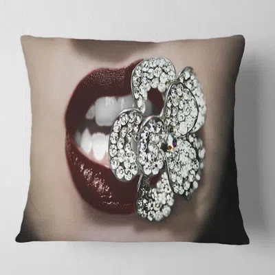 Design Art Detail Of Sexy Woman Lips Square Pillow Cover & Insert