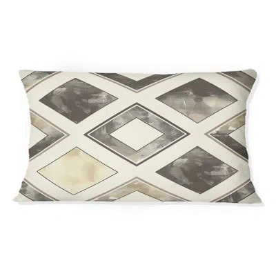 Design Art Diamond - Glam Lumbar Pillow In Brown;beige
