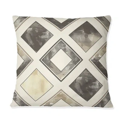 Design Art Diamond - Glam Throw Pillow In Brown;beige