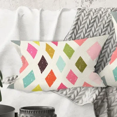 Design Art Diamond Retro Iii - Mid-century Modern Printed Throw Pillow