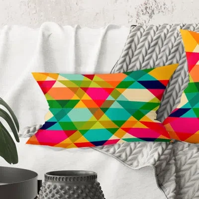 Design Art Diamond Retro Ix - Mid-century Modern Printed Throw Pillow