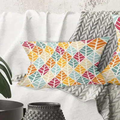 Design Art Diamond Retro X - Mid-century Modernprinted Throw Pillow