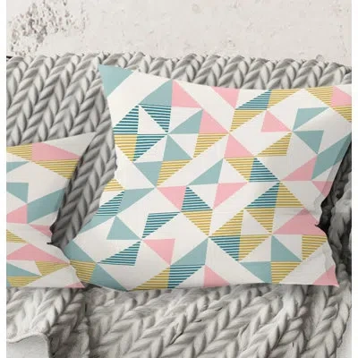 Design Art Diamond Retro Xi - Mid-century Modern Printed Throw Pillow In Blue;pink