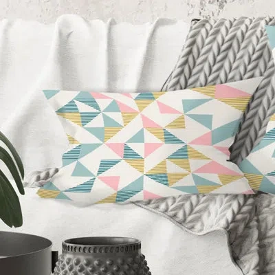 Design Art Diamond Retro Xi - Mid-century Modernprinted Throw Pillow