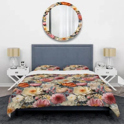 Design Art Digital Gardens Botanical Pattern Ii Duvet Cover Set In Multicolor