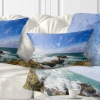 Design Art Distant Planet System From Cliffs Seashore Lumbar Pillow