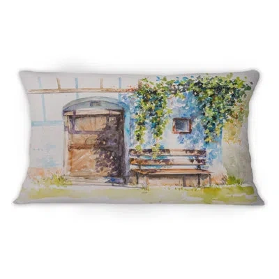 Design Art Door To Wine Cellar In Old Building In Styria -1 Mid-1century Modern Printed Throw Pillow