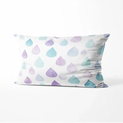 Design Art Dots Throw Pillow - Modern Pastel Drops Printed Cushion In Blue;purple