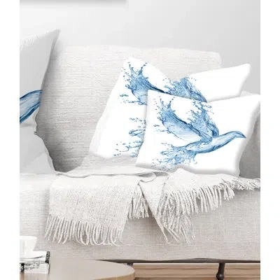 Design Art Dove From Water Splashes - Animal Printed Throw Pillow