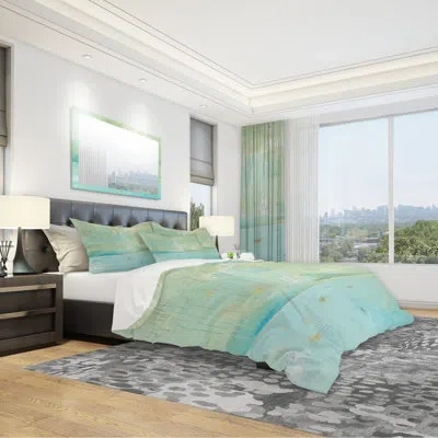 Design Art Dreaming Of The Shore I Duvet Cover Set In Green