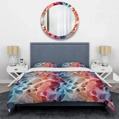 Design Art Dreamlike Multicolor Mosaic Duvet Cover Set In Blue;pink;orange