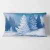 Design Art Dreamlike Spruce Forest With Snow Covered Trees Rectangular Pillow Cover & Insert