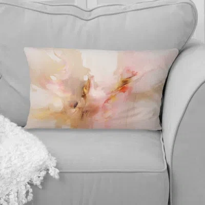 Design Art Dreamy Beauty In Gentle Vintage Pink Watercolor I - Abstract Shapes Printed Throw Pillow