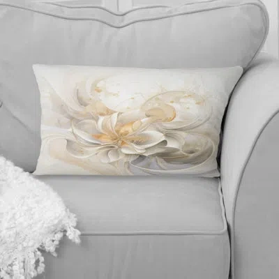Design Art Dreamy White Digital Spring Flowers Ii - Fractals Printed Throw Pillow
