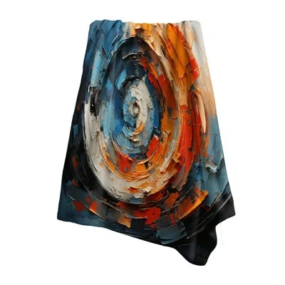 Design Art Dynamic Spiral - Abstract Spirals Throw Blanket For Couch In Orange;teal