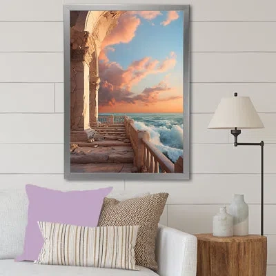 Design Art Echoes Of Magical Firmament On Canvas Print In Silver Single Picture Framed