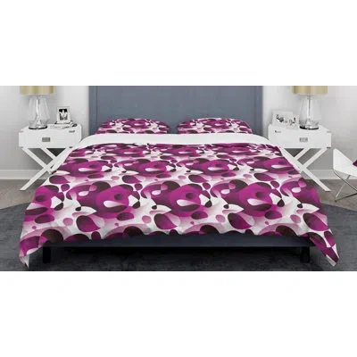 Design Art Ecker Abstract Retro Vi Mid-century Duvet Cover Set In Purple