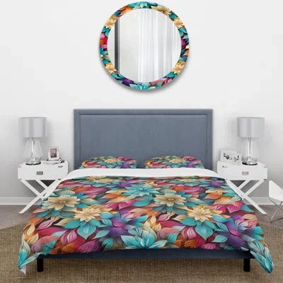 Design Art Eclectic Mandala Boho Pattern I Duvet Cover Set In Blue;red;purple