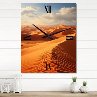 Design Art Egypt Ancient Sands Desert Iii - Egypt Very Large Wall Clocks In Beige