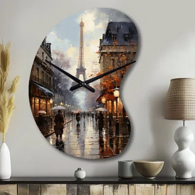 Design Art Eiffel Paris In 19 Century - Boom Shape Paris 3d Wall Clock In Beige