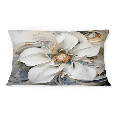 Design Art Electrifying Vibrant Fact Flowers Ii - Abstract Botanicals Printed Throw Pillow In White
