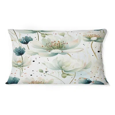 Design Art Enchanted Gardens Polka Dots Pattern - Throw Pillowabstract Coral Reef Multicolor Azure - Throw Pill In Beige;teal
