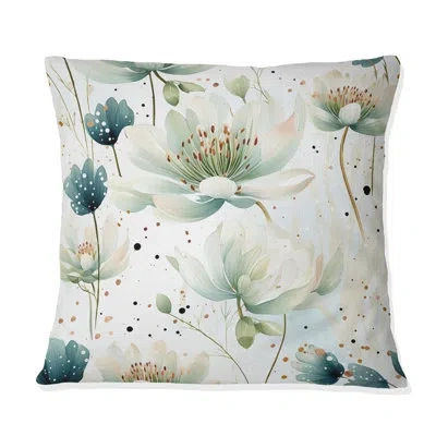 Design Art Enchanted Gardens Polka Dots Pattern - Throw Pillowabstract Coral Reef Multicolor Azure - Throw Pill In Beige;teal