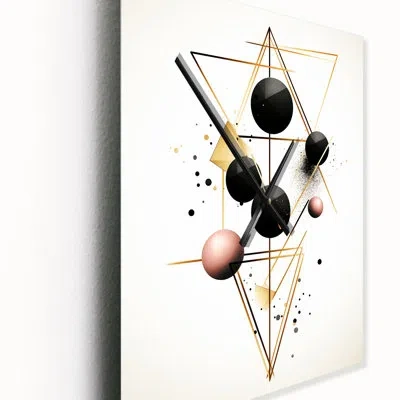 Design Art Enigma Boho Chic Circular Abstract - Modern Geometric Wall Clock Oversized In Black;pink