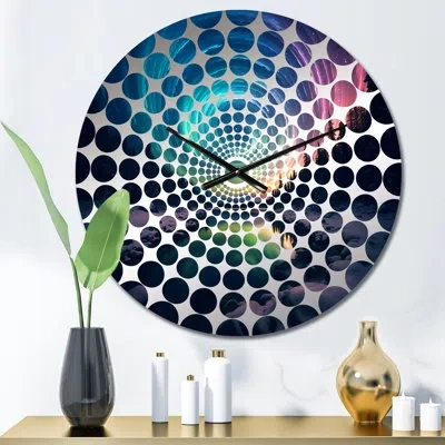 Design Art Ethereal Northern Lights Water Reflections - Northern Lights Wall Clock In Blue;pink