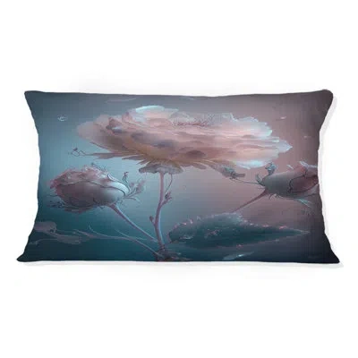 Design Art Ethereal Soft Blossoming Pink Rose I - Rose Printed Throw Pillow