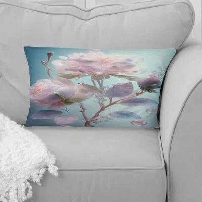 Design Art Ethereal Soft Blossoming Pink Rose Iii - Rose Printed Throw Pillow