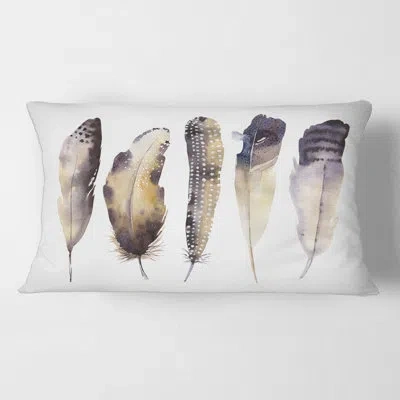 Design Art Ethnic Feathers I Rectangular Pillow Cover & Insert