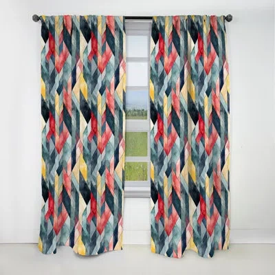 Design Art Ethno Marble Enchantment In Geometric - Abstract Marble Marble Blackout Curtain - 1 Panels In Multi-color