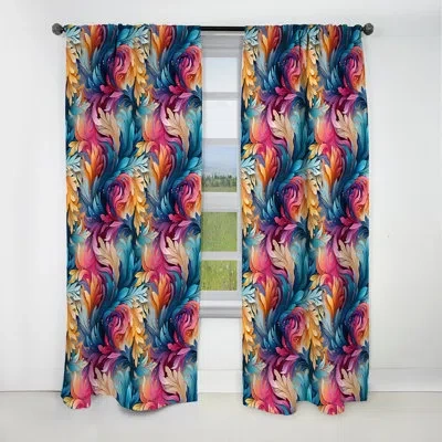 Design Art Ethno Paisley Harmony Fuse Marble Pattern I - Abstract Marble Blackout Curtain - 1 Panels In Multi-color