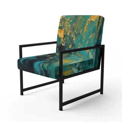 Design Art Evolving Movements Abstract Expressionism 25'' Wide Armchair In Black