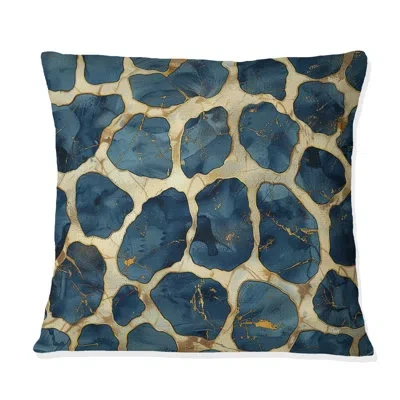 Design Art Exotic Animal Print Glam Iii - Glam Throw Pillow In Blue;beige