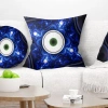 Design Art Exotic Blue Pattern With Circles - Abstract Printed Pillow