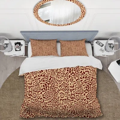 Design Art Exotic Wild Animal Skin - Animals Duvet Cover Set - Microfiber Polyester In Brown